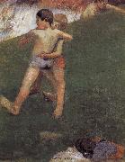Paul Gauguin Wrestling kids Spain oil painting artist